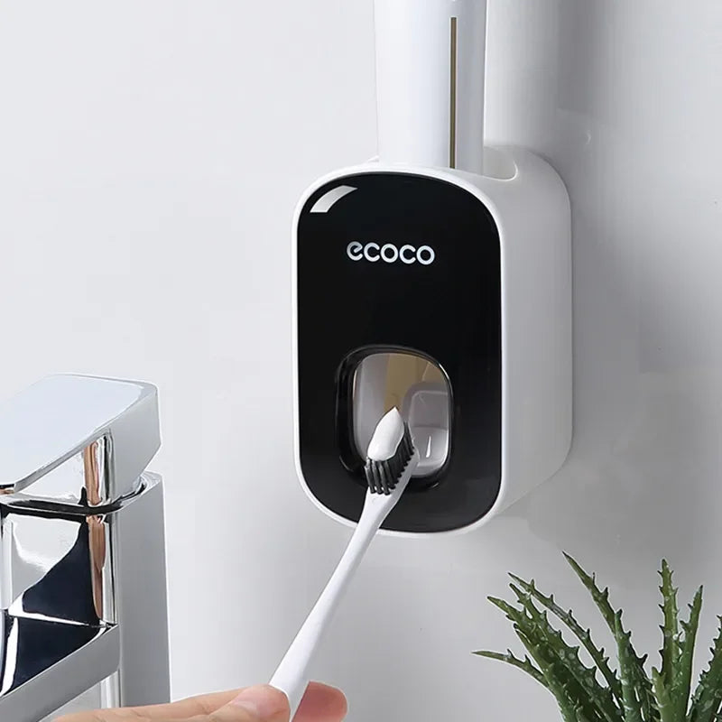 Automatische Tandpasta Dispenser Set - Tandenborstelhouder - Stofvrij Wandrek