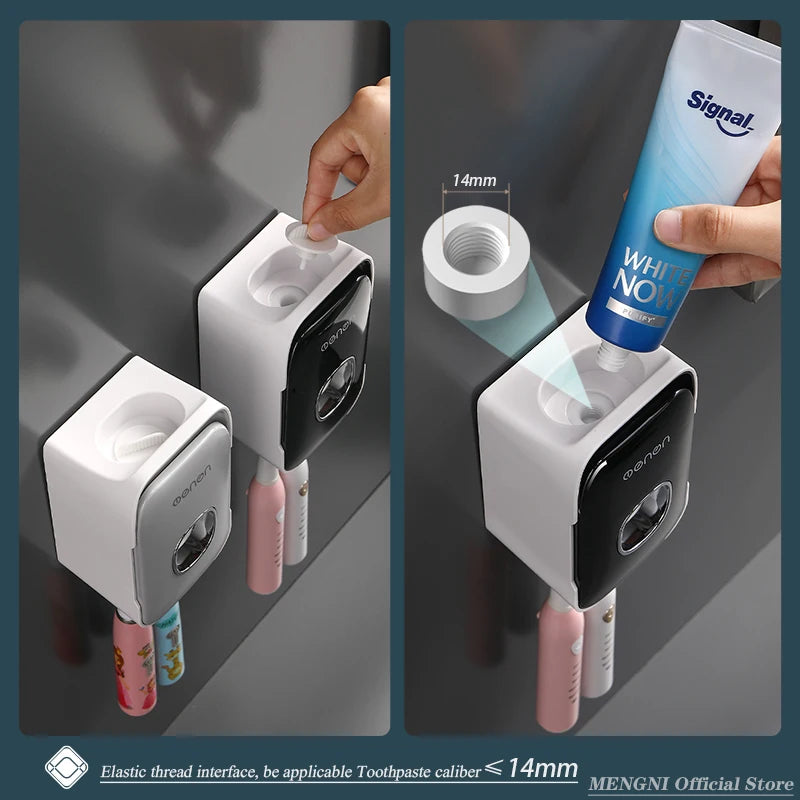 MENGNI Automatische Tandpasta Dispenser - Wandmontage Zonder Boren - Tandenborstelhouder