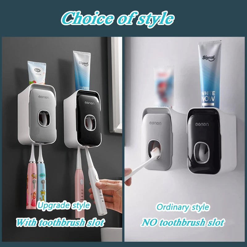 MENGNI Automatische Tandpasta Dispenser - Wandmontage Zonder Boren - Tandenborstelhouder