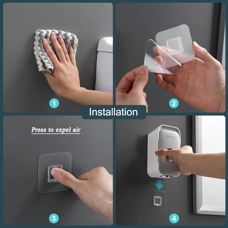 MENGNI Automatische Tandpasta Dispenser - Wandmontage Zonder Boren - Tandenborstelhouder