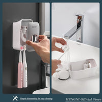 MENGNI Automatische Tandpasta Dispenser - Wandmontage Zonder Boren - Tandenborstelhouder
